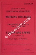 Working Timetable of Passenger & Parcels train services - Section CA - Euston and Crewe and branches - 17 May 1982 to 15 May 1983 by British Railways London Midland Region